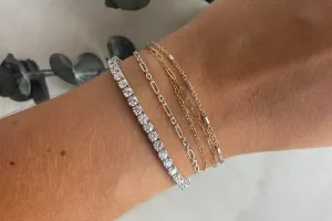 10 TCW White Gold Flexible Lab-Grown Diamond Tennis Bracelet