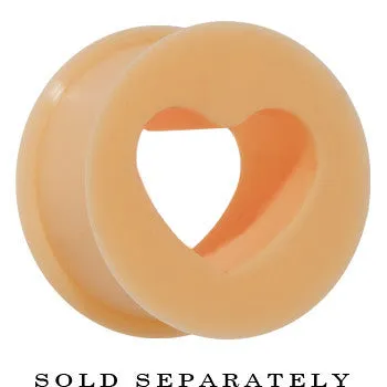 1/2 Flesh Heart Silicone Flexible Tunnel