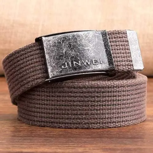 140CM Men Women Canvas Alloy Buckle Belt Military Durable Waistband Outdoor Sport Pants Strip