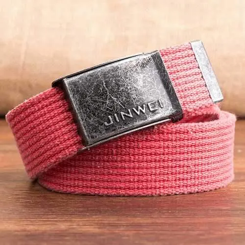 140CM Men Women Canvas Alloy Buckle Belt Military Durable Waistband Outdoor Sport Pants Strip