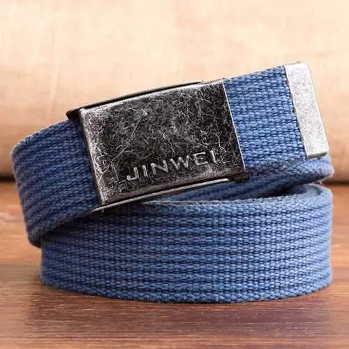 140CM Men Women Canvas Alloy Buckle Belt Military Durable Waistband Outdoor Sport Pants Strip