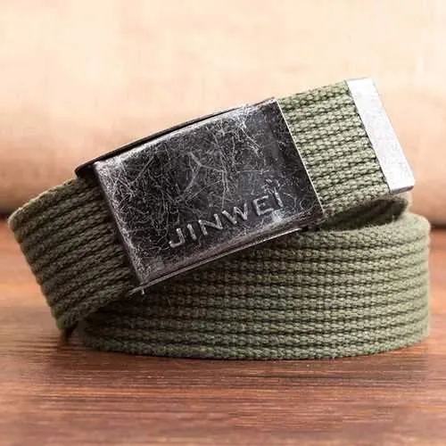 140CM Men Women Canvas Alloy Buckle Belt Military Durable Waistband Outdoor Sport Pants Strip