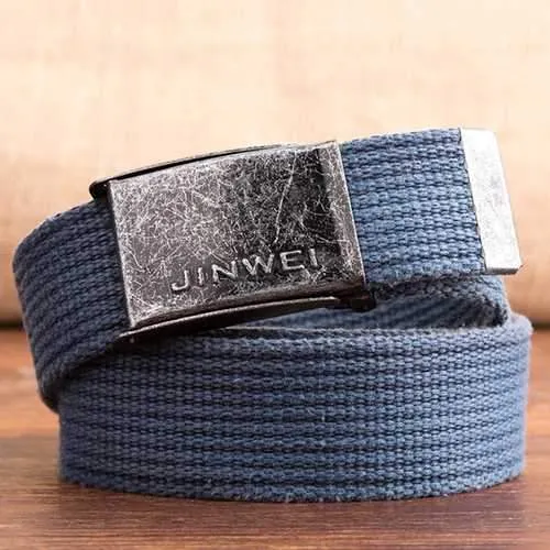 140CM Men Women Canvas Alloy Buckle Belt Military Durable Waistband Outdoor Sport Pants Strip