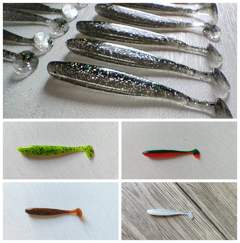 18pcs (3pks) Soft Plastic Paddle Tail Shad 75mm On 5 Colour Scented Fishing Tackle