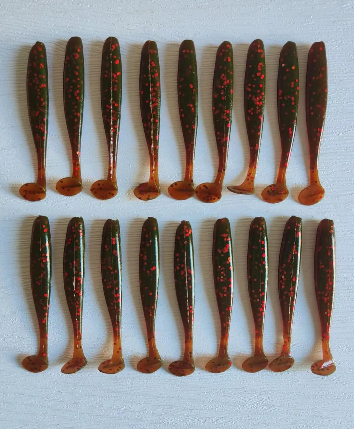 18pcs (3pks) Soft Plastic Paddle Tail Shad 75mm On 5 Colour Scented Fishing Tackle