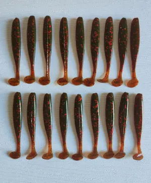 18pcs (3pks) Soft Plastic Paddle Tail Shad 75mm On 5 Colour Scented Fishing Tackle
