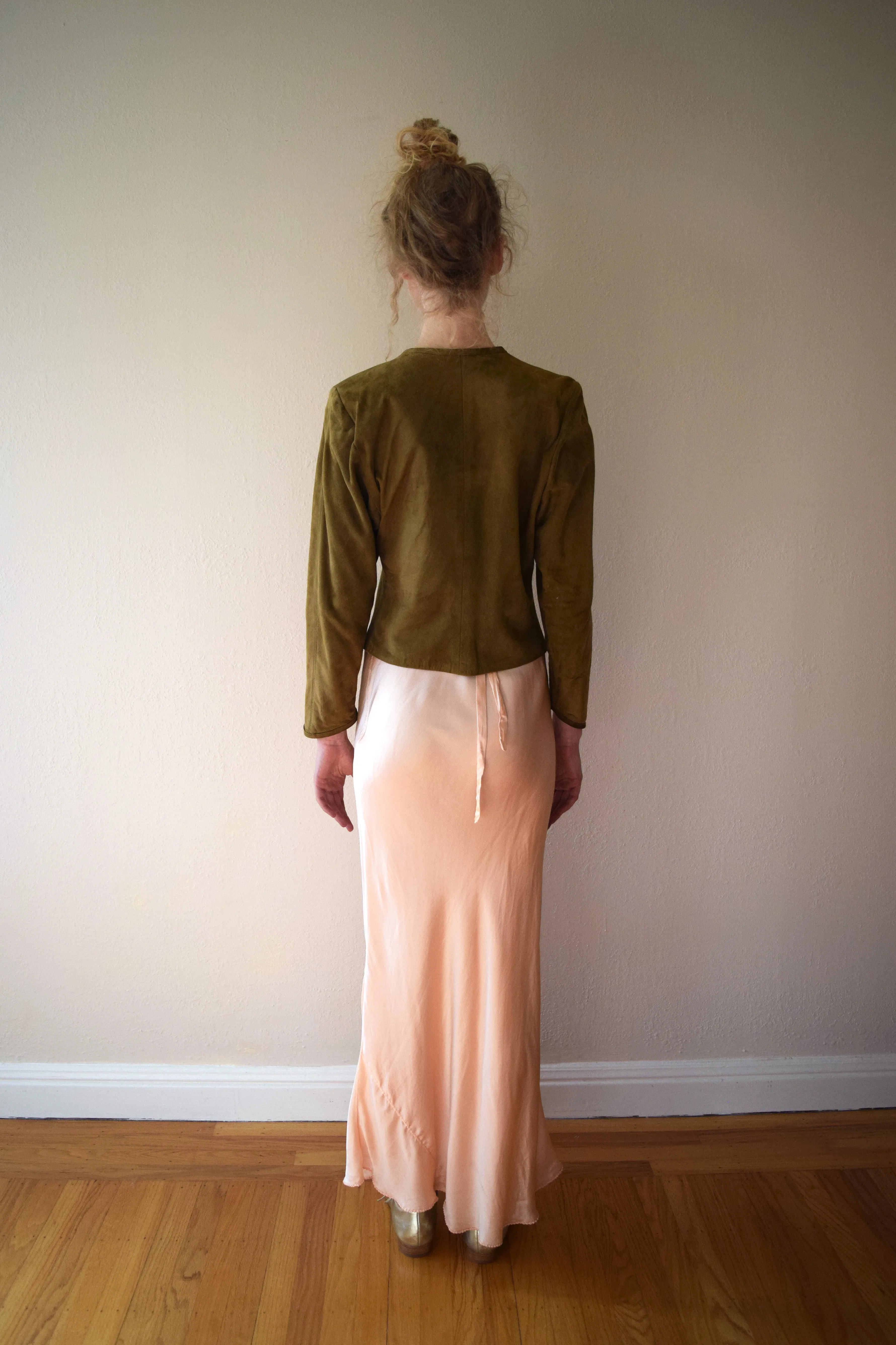 1930s 1940s vintage suede leather jacket . size small to medium