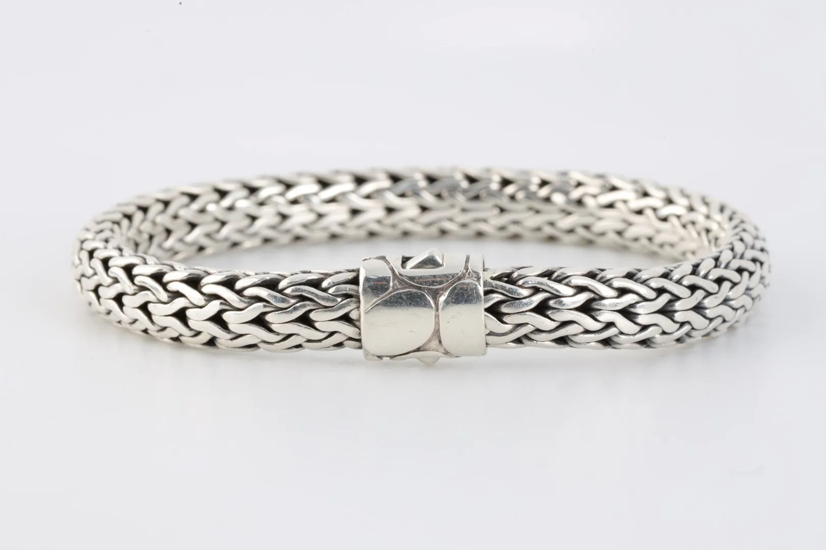 6.25" John Hardy 925 Silver Kali Pebble Woven Chain Bracelet (40.28g.)