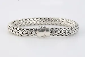 6.25" John Hardy 925 Silver Kali Pebble Woven Chain Bracelet (40.28g.)