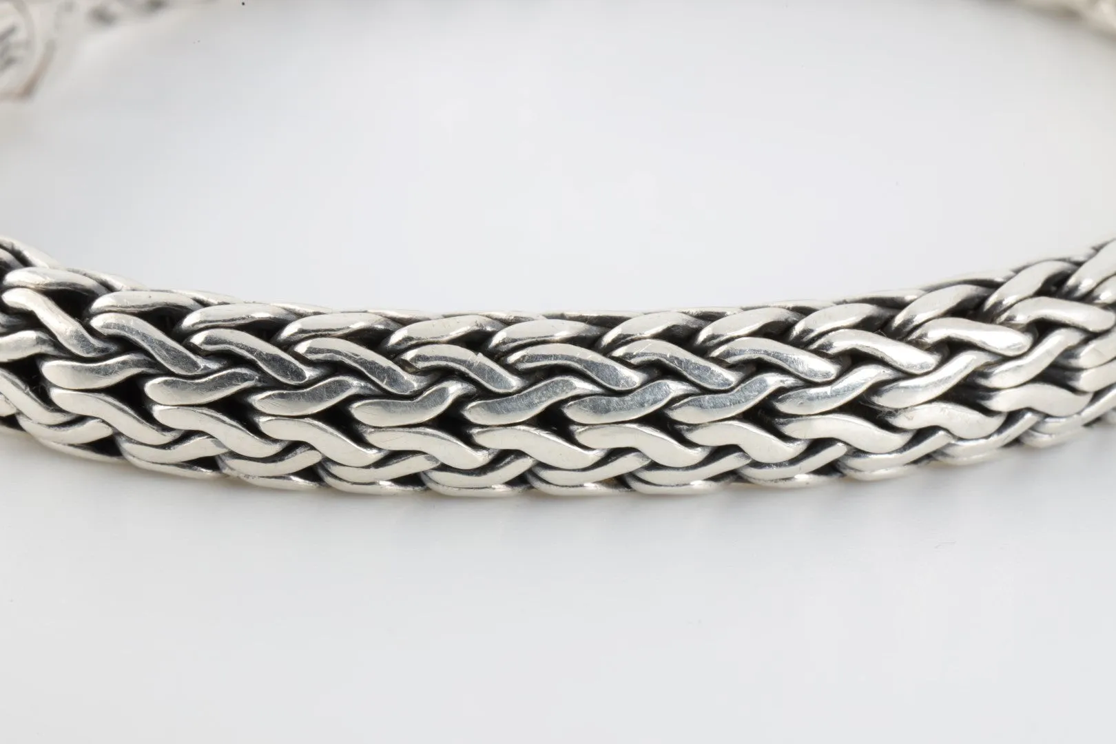 6.25" John Hardy 925 Silver Kali Pebble Woven Chain Bracelet (40.28g.)