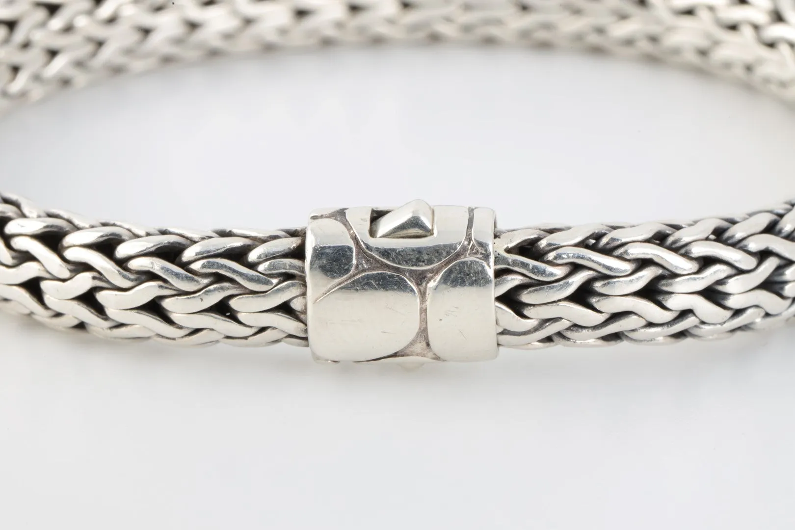 6.25" John Hardy 925 Silver Kali Pebble Woven Chain Bracelet (40.28g.)