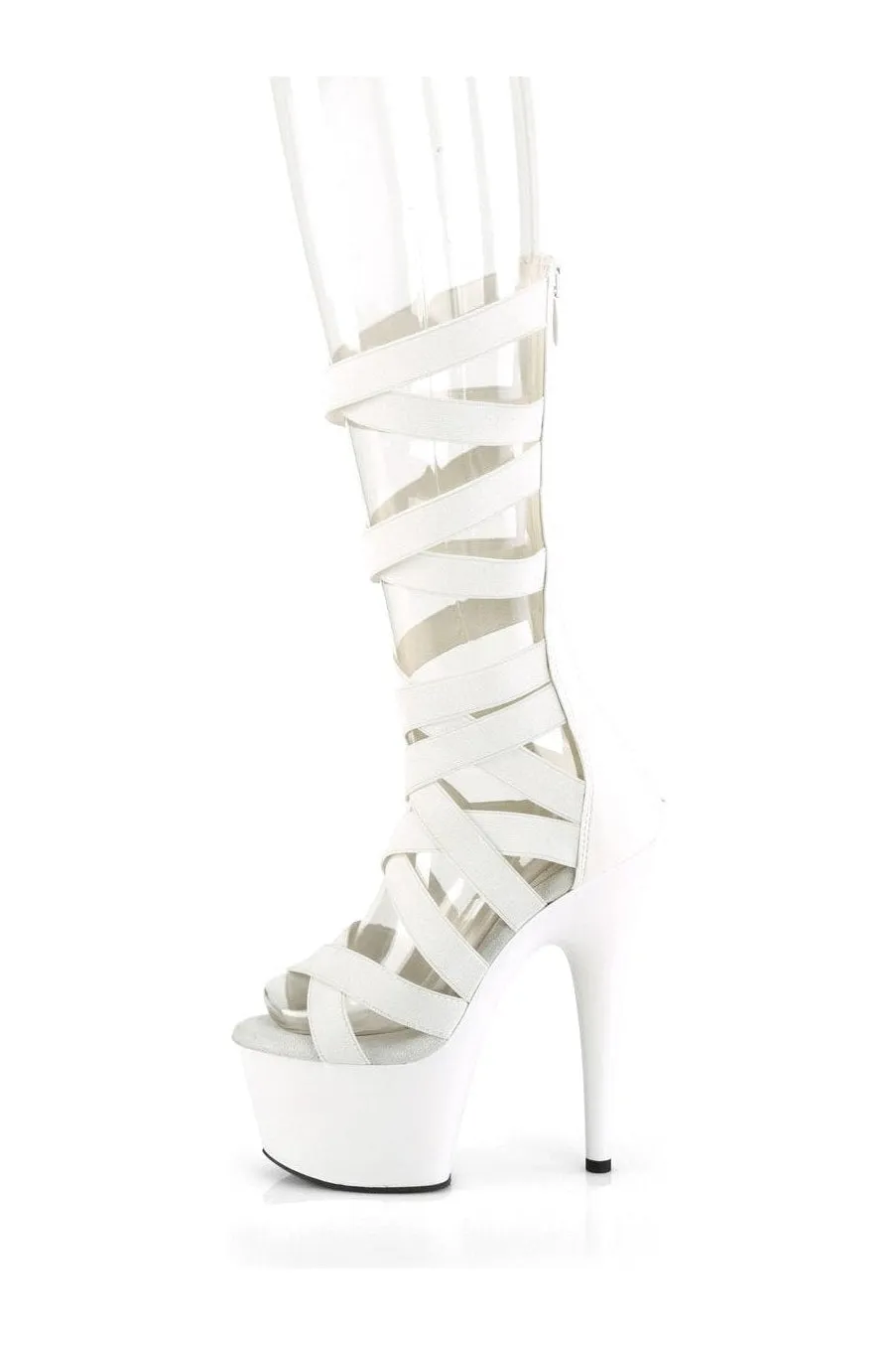 ADORE-700-48 Sandal | White Faux Leather
