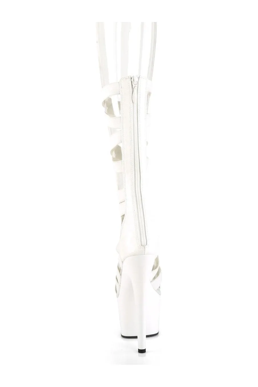 ADORE-700-48 Sandal | White Faux Leather