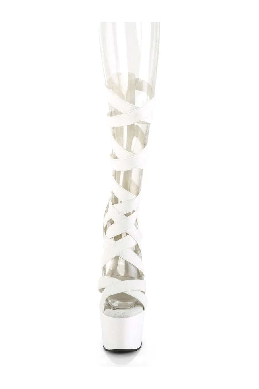 ADORE-700-48 Sandal | White Faux Leather
