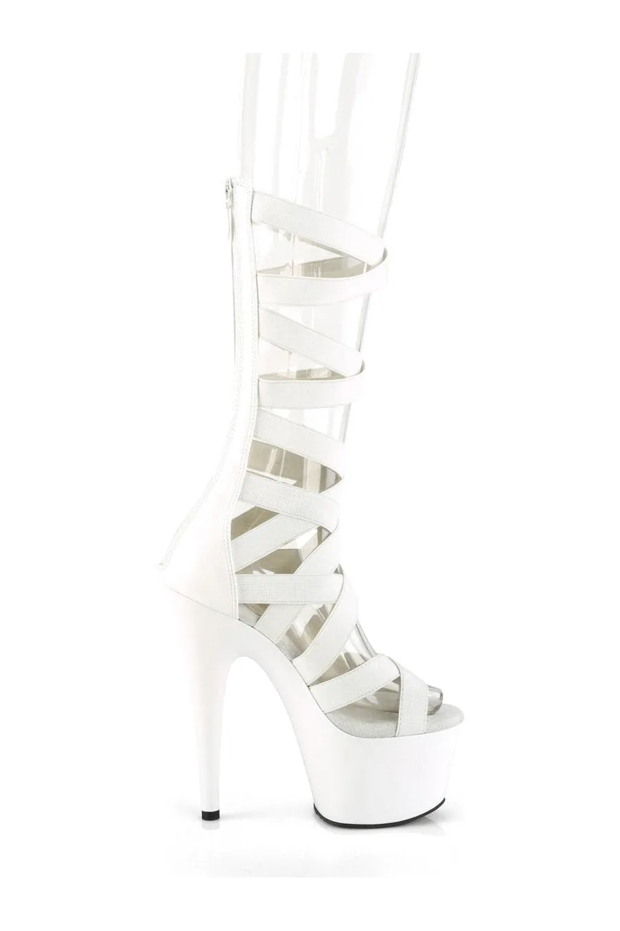 ADORE-700-48 Sandal | White Faux Leather