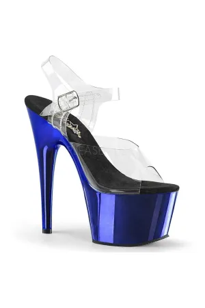 ADORE-708 Platform Sandal  | Blue Vinyl