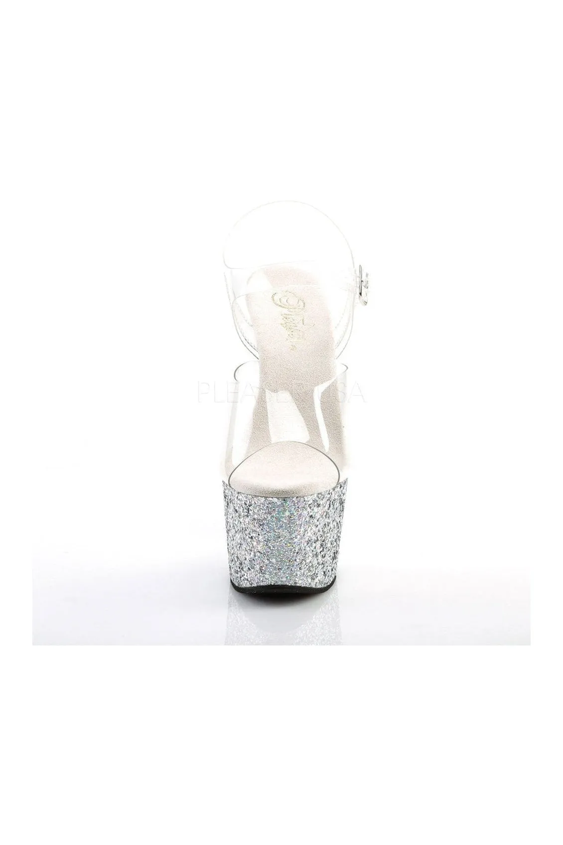 ADORE-708LG Platform Sandal  | Clear Vinyl