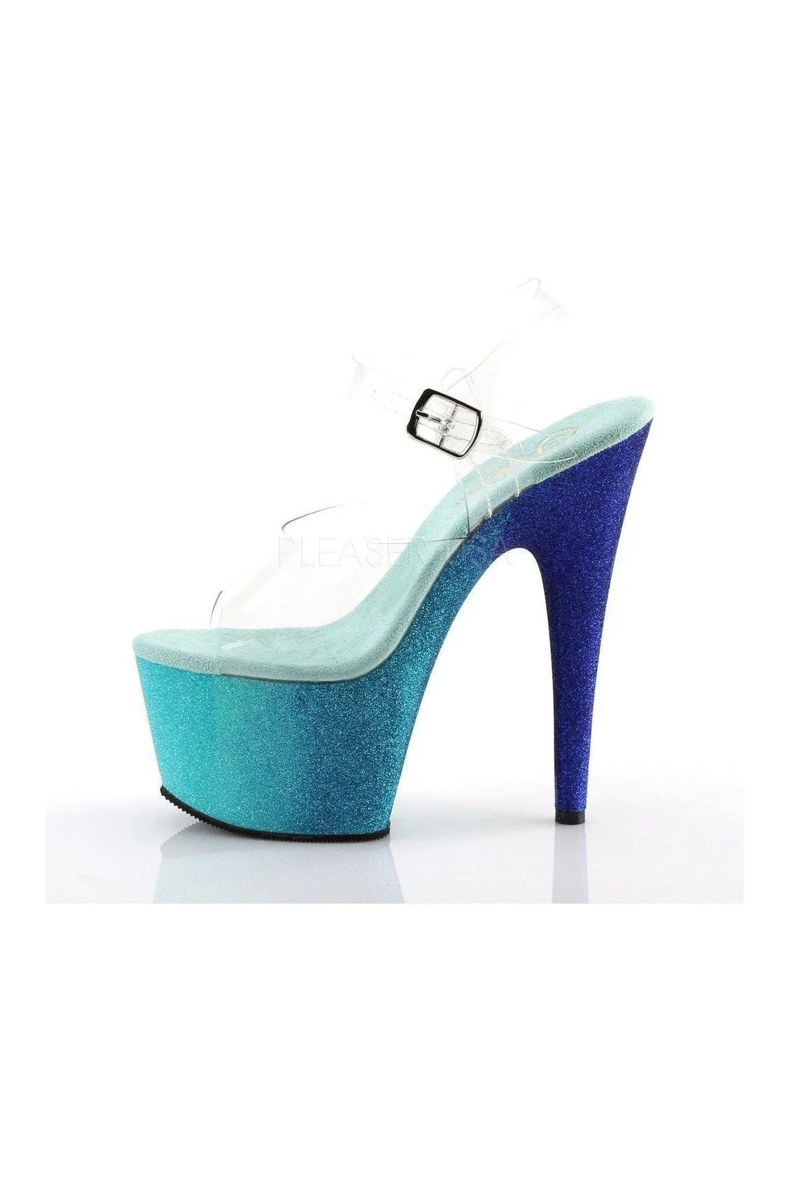 ADORE-708OMBRE Platform Sandal  | Blue Vinyl