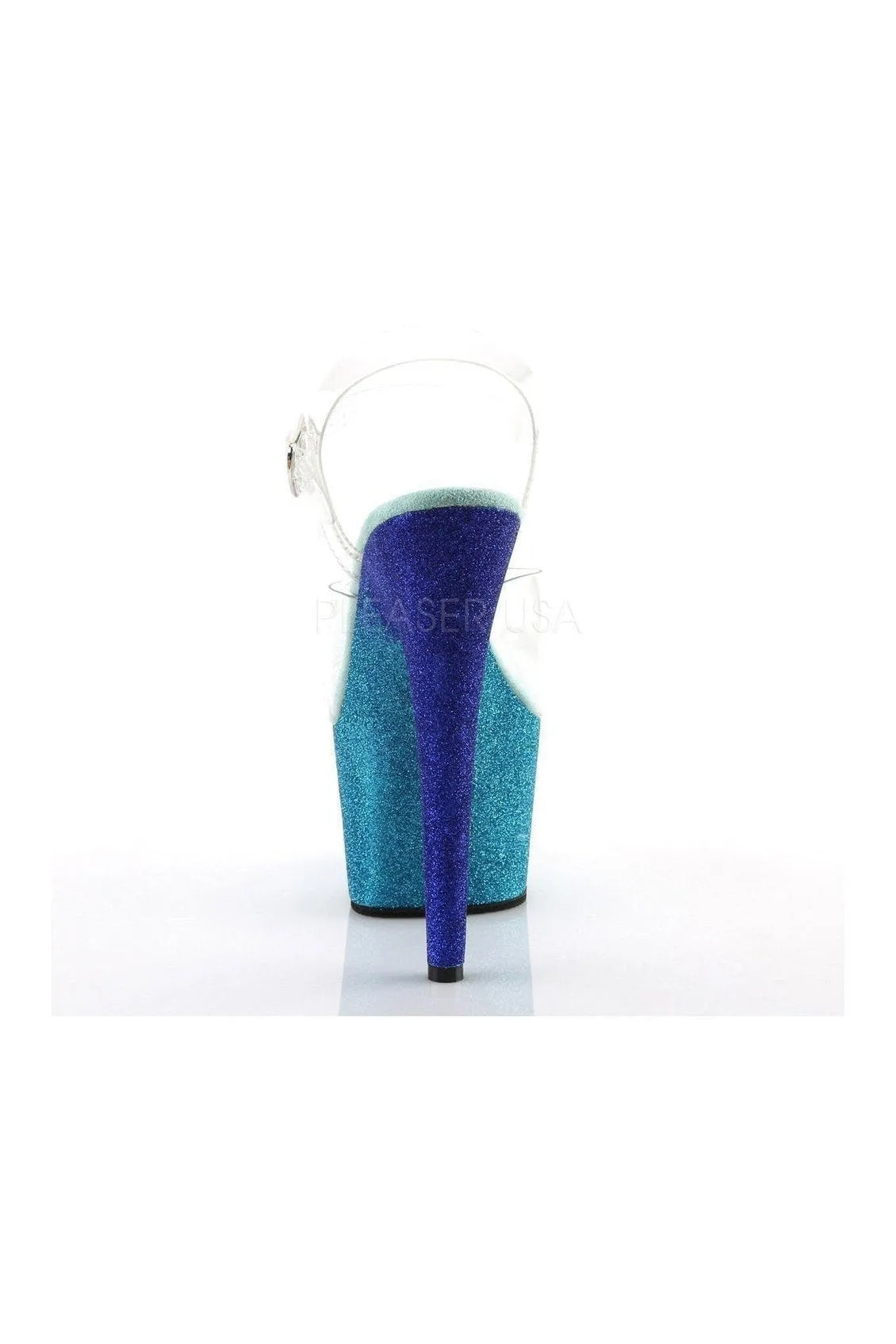 ADORE-708OMBRE Platform Sandal  | Blue Vinyl