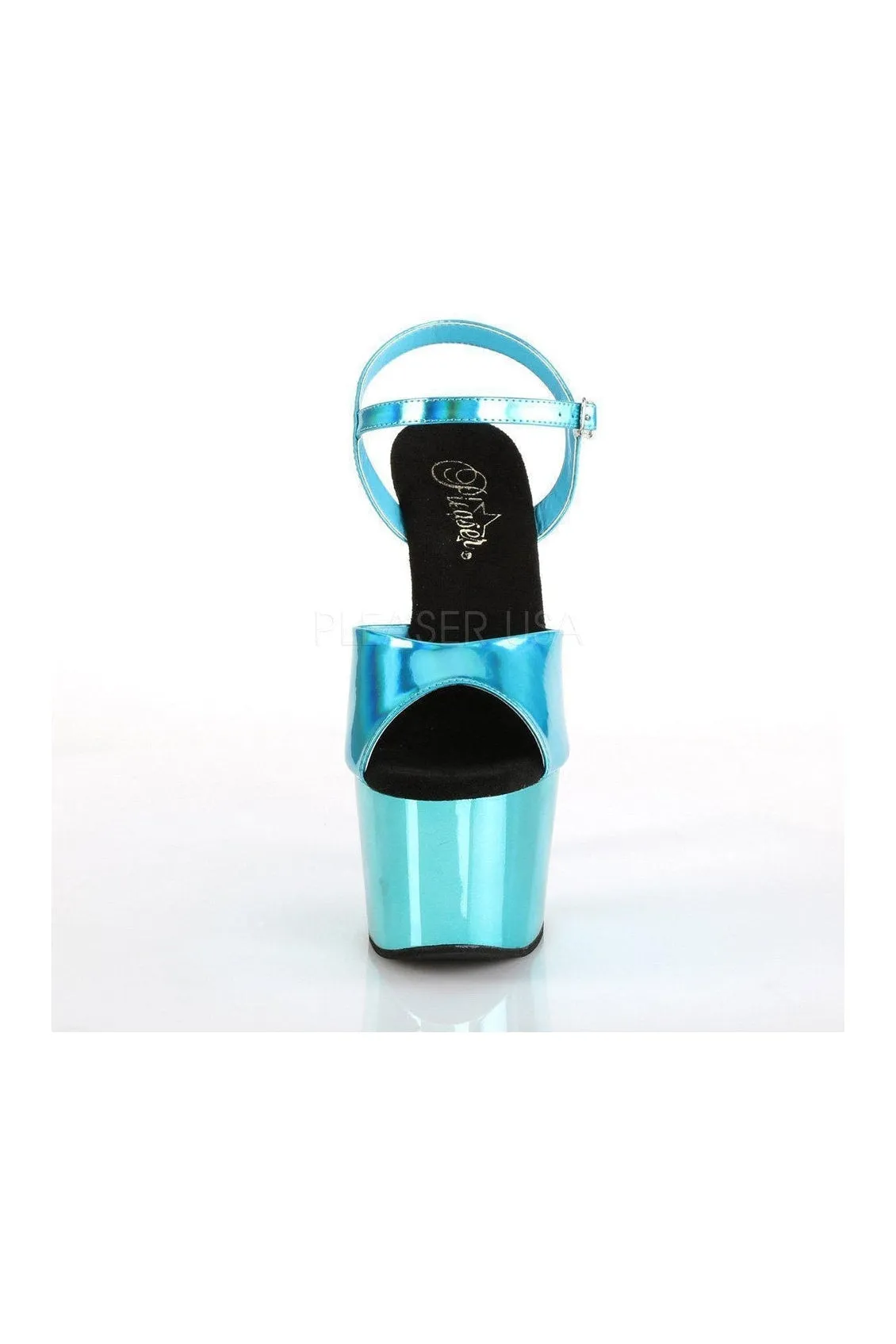 ADORE-709HGCH Platform Sandal | Turquoise Patent