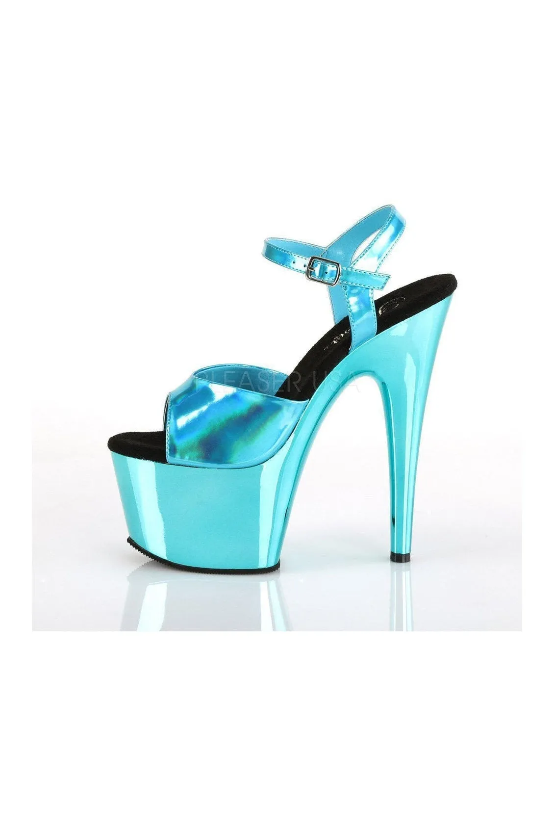 ADORE-709HGCH Platform Sandal | Turquoise Patent