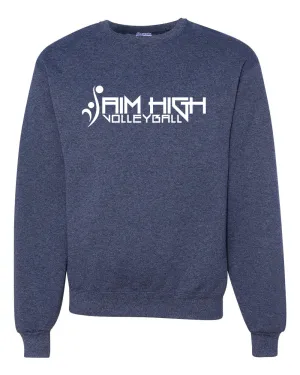 AIM HIGH VOLLEYBALL Jerzees Crew Neck Heathered Navy