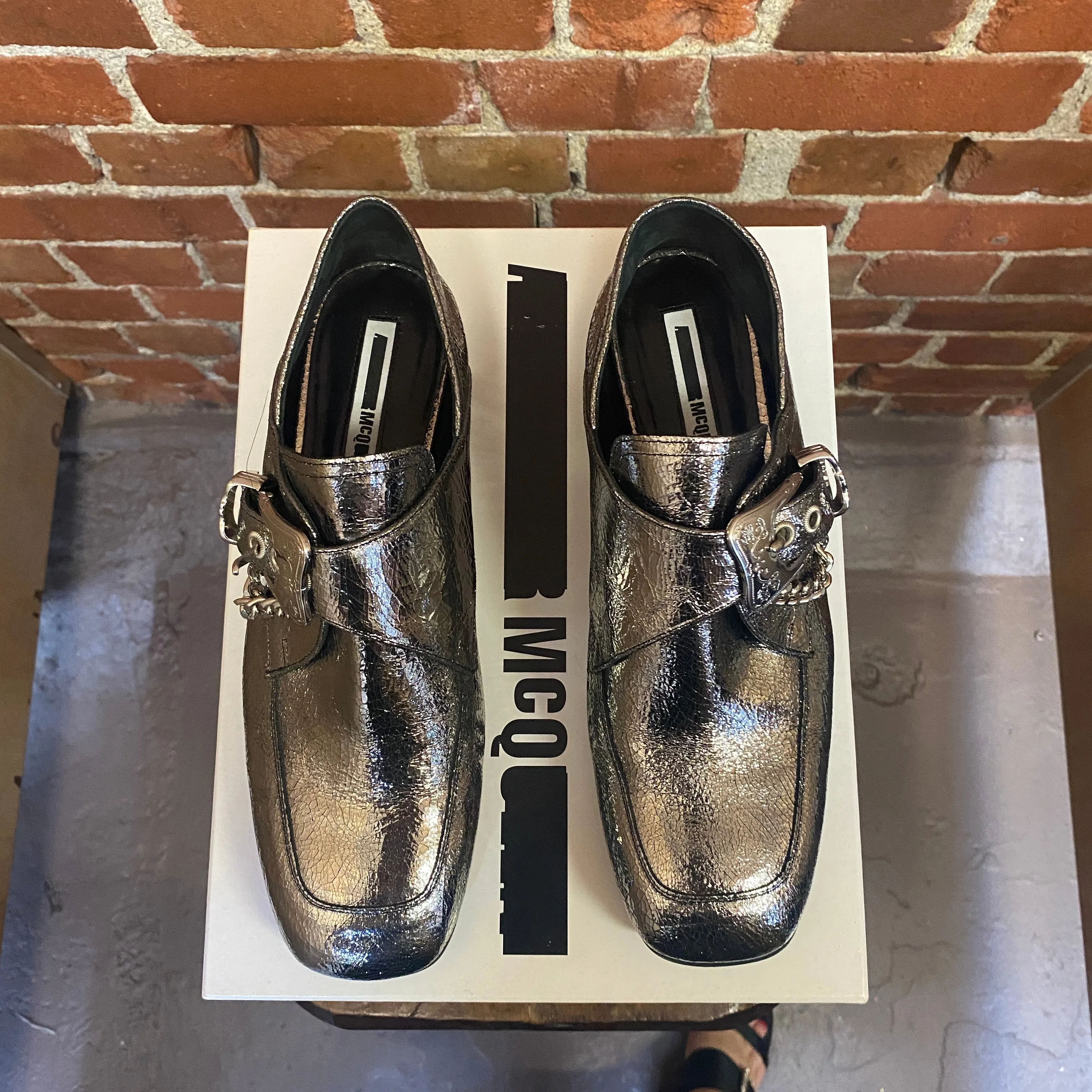ALEXANDER MCQUEEN silver loafers 40