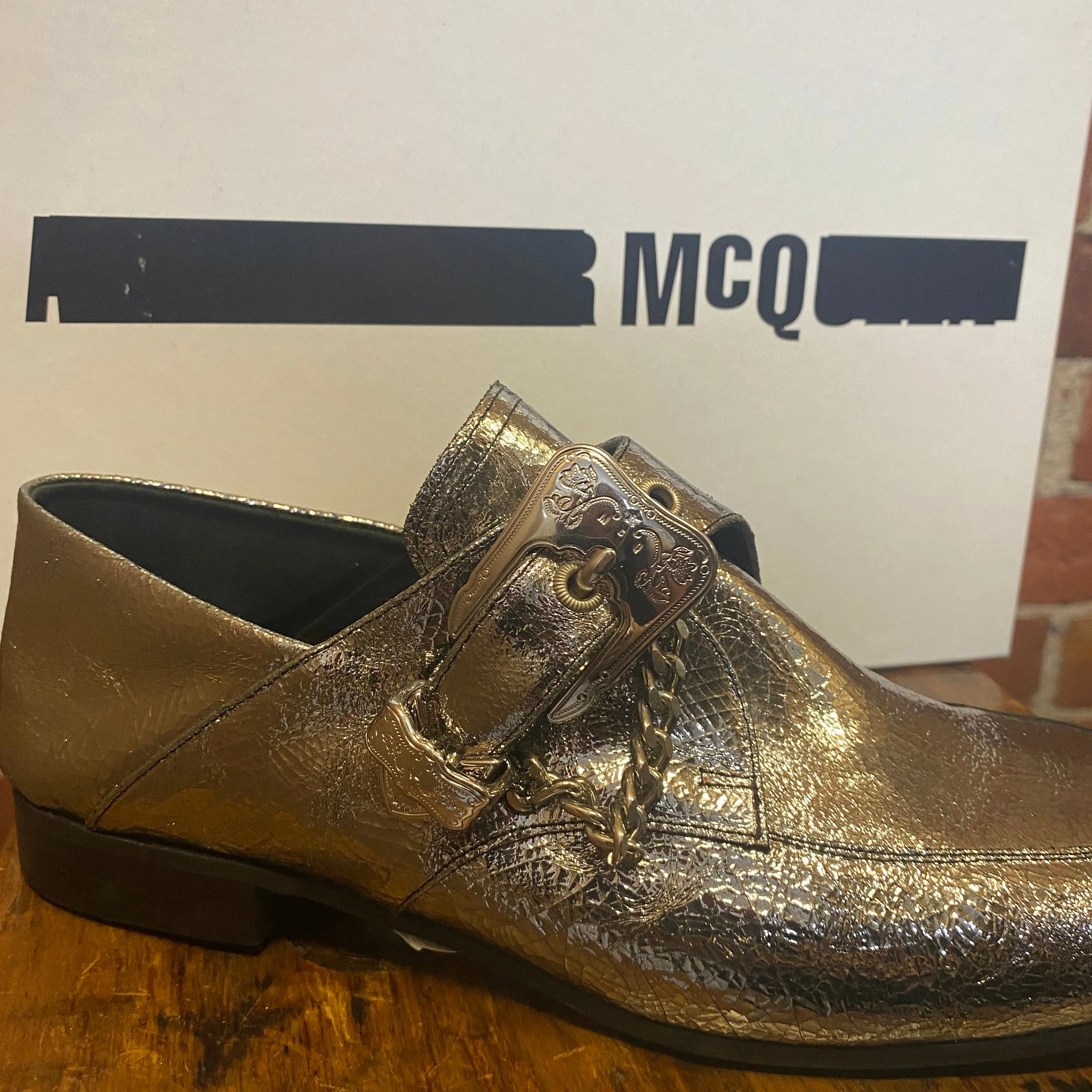 ALEXANDER MCQUEEN silver loafers 40