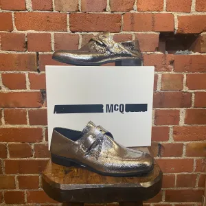 ALEXANDER MCQUEEN silver loafers 40