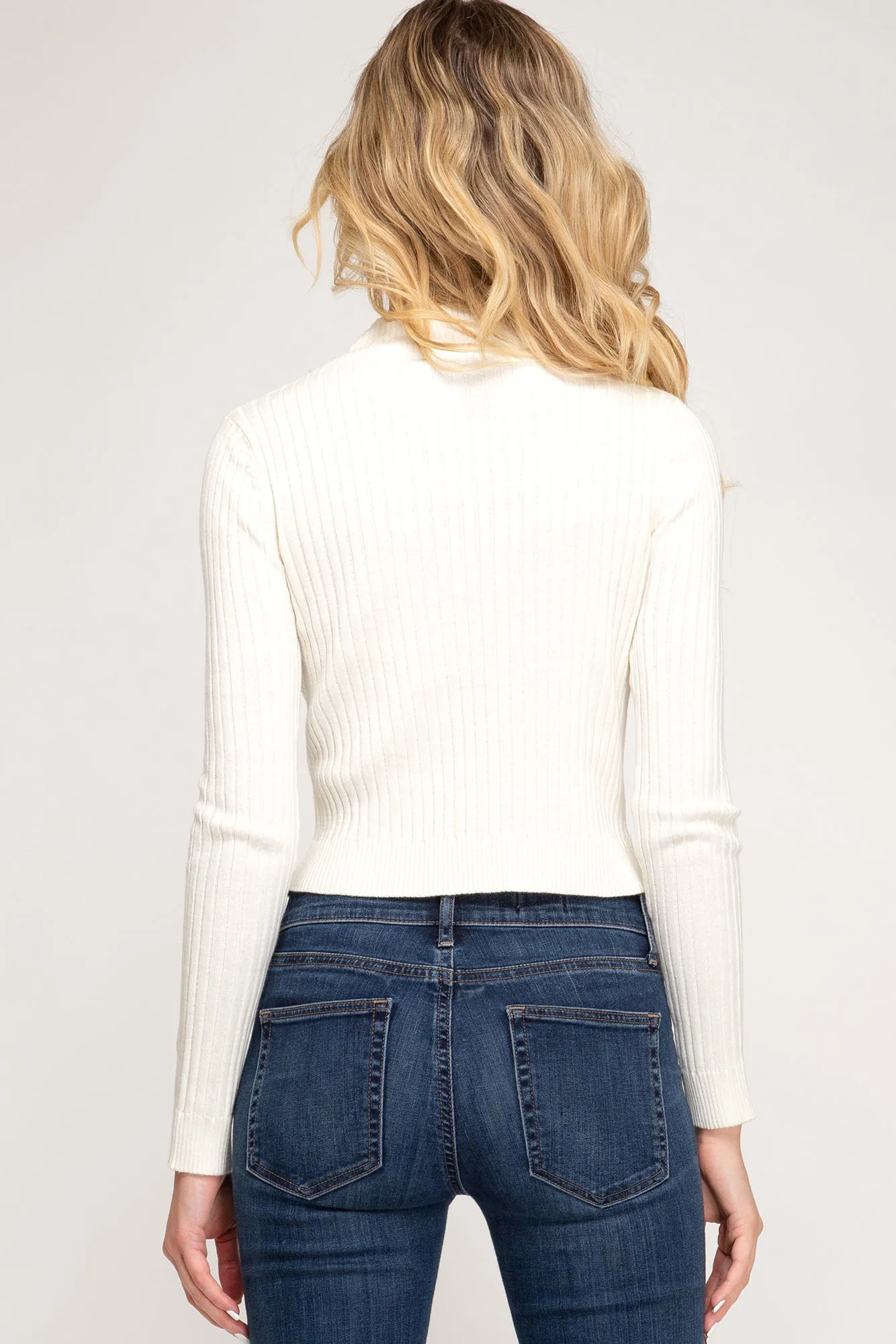 AMY CROPPED SWEATER  (CREAM)