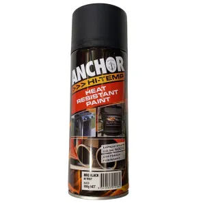 ANCHOR HI TEMP HEAT RESISTANT PAINT 54329  | Up to 600° | 300g - BBQ BLACK