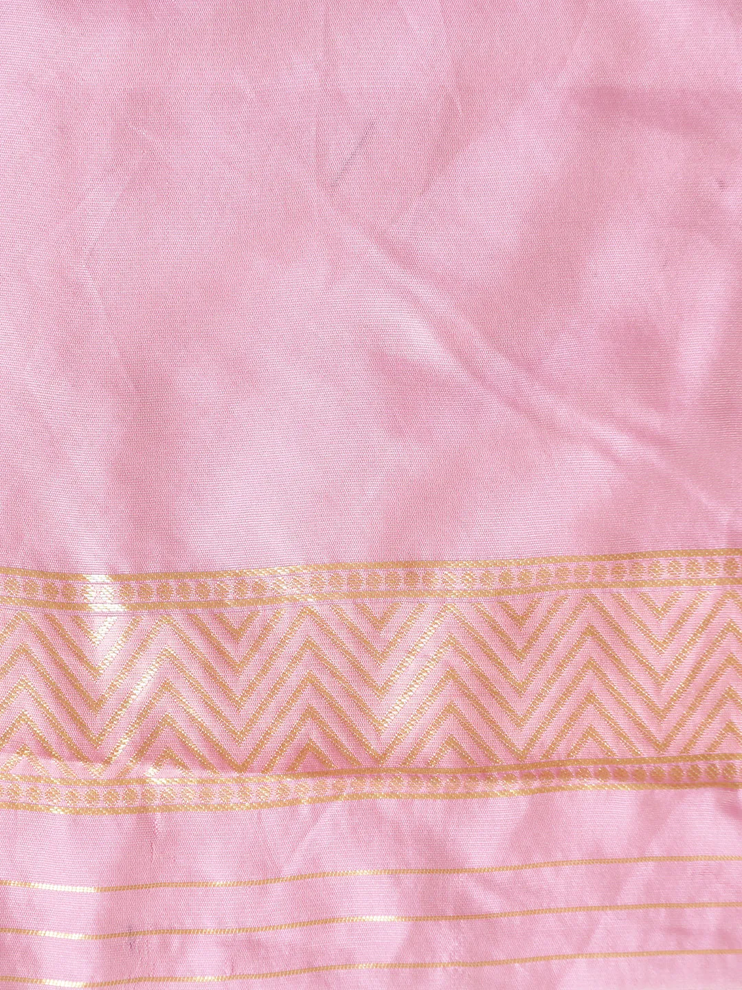 Baby Pink Heavy Banarasi Zari Woven Silk Blend Saree