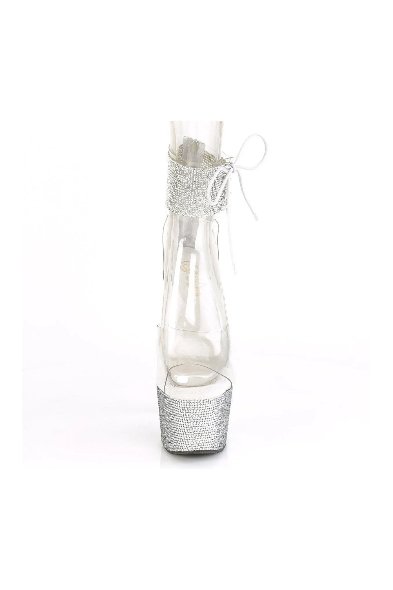 BEJEWELED-724RS Exotic Sandal | Clear Vinyl