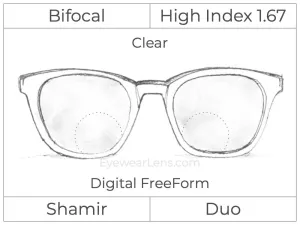 Bifocal - Shamir Duo - High Index 1.67 - Digital - Clear