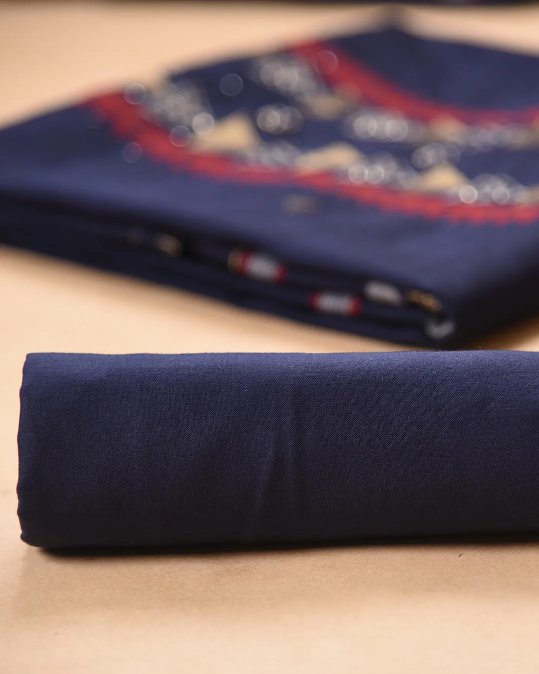 Blue Chanderi Woven With Embroidery Unstitched Suit Fabric Set With Chanderi Woven Dupatta