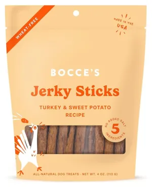 Bocce’s Bakery - 4oz Turkey Jerky Sticks with Sweet Potato