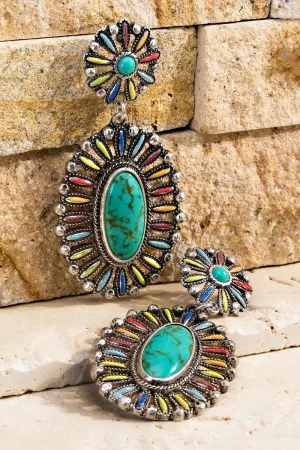 Bohemian Oval Blossom Earrings