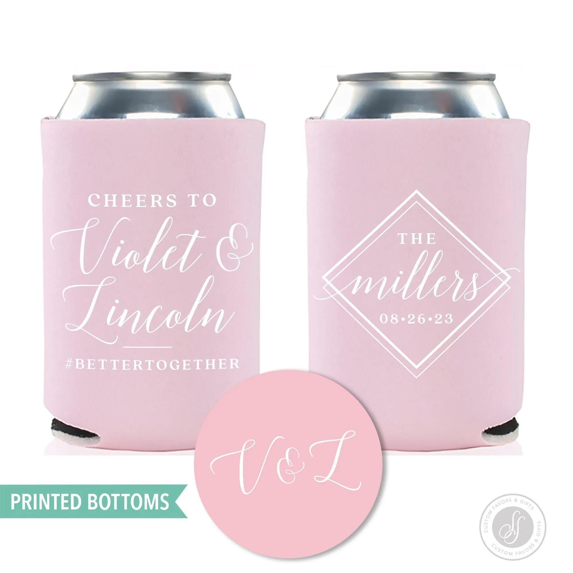 Bottom-Printed Wedding Can Cooler #194B