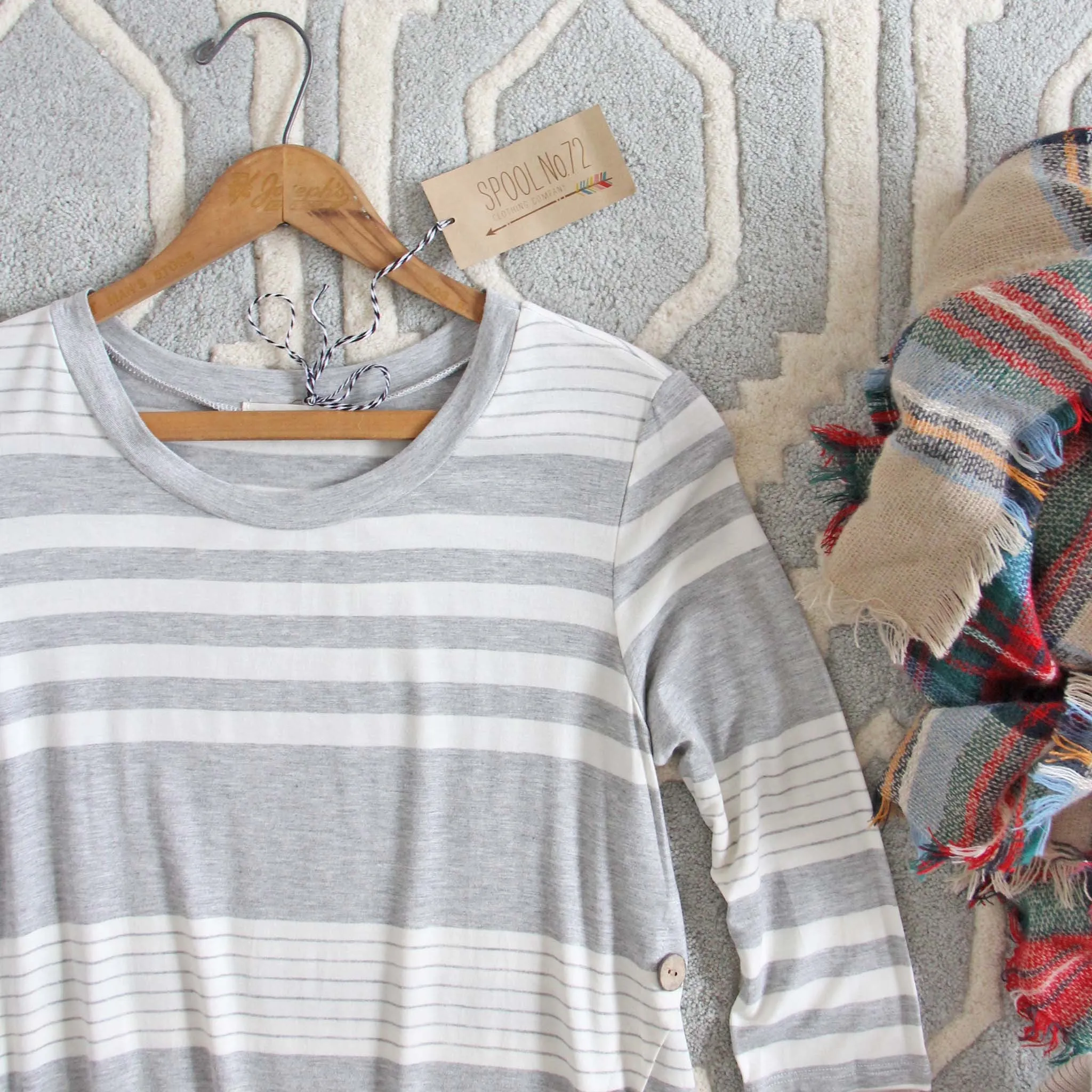 Button & Stripe Tee