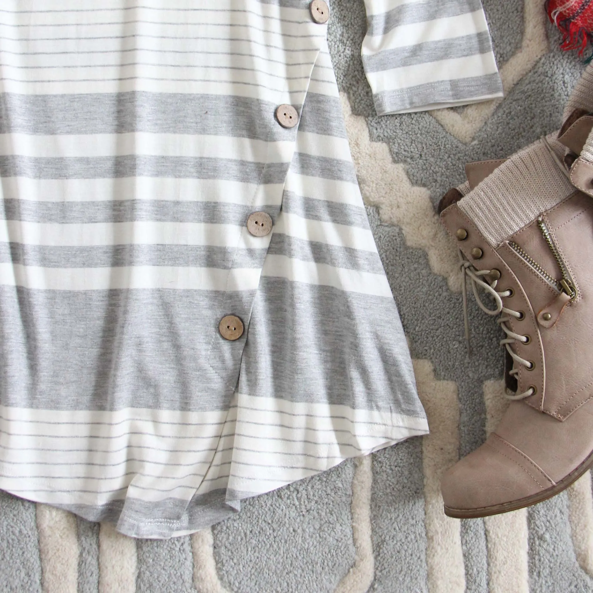 Button & Stripe Tee