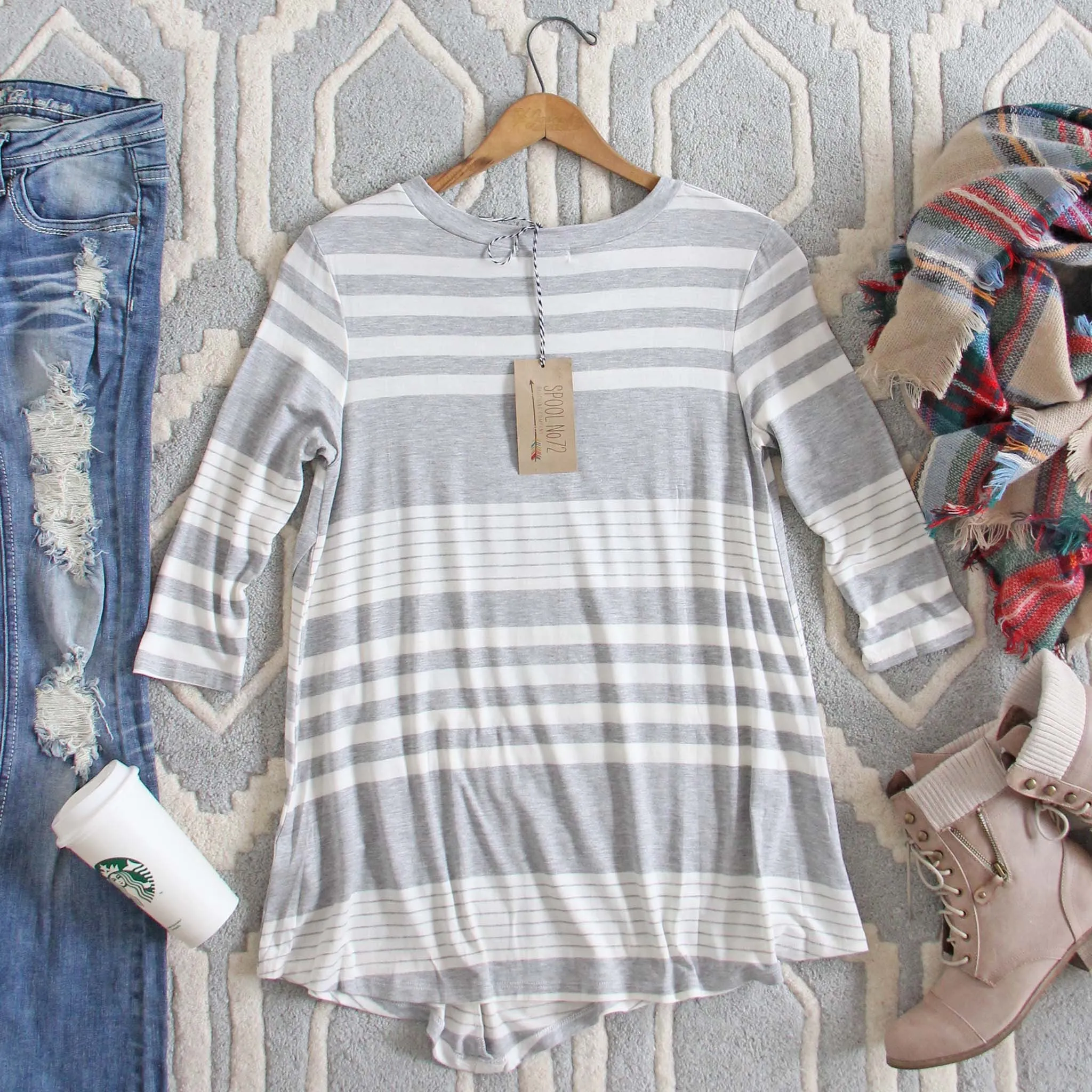 Button & Stripe Tee