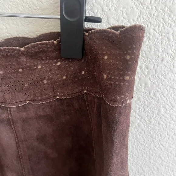 CAbi Suede Leather Skirt Size 8