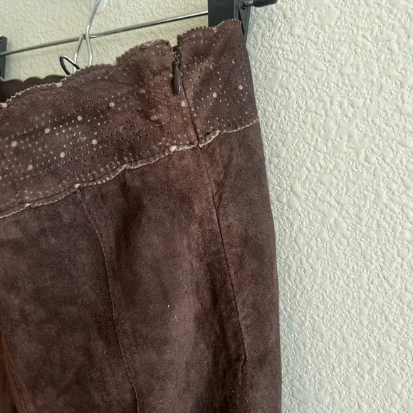 CAbi Suede Leather Skirt Size 8