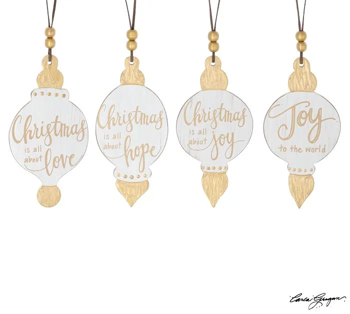 CHRISTMAS IS ALL ABOUT MESSAGE ORNAMENTS