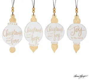 CHRISTMAS IS ALL ABOUT MESSAGE ORNAMENTS