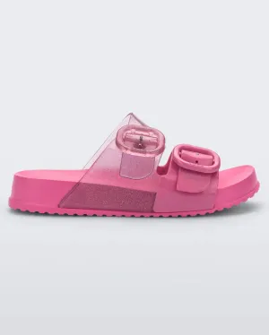 Cozy Slide Sandal // Pink Glitter