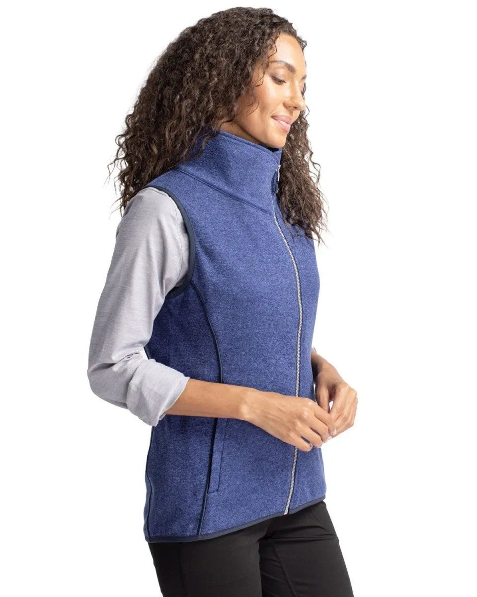 Cutter & Buck Women's Mainsail Sweater-Knit Full Zip Vest
