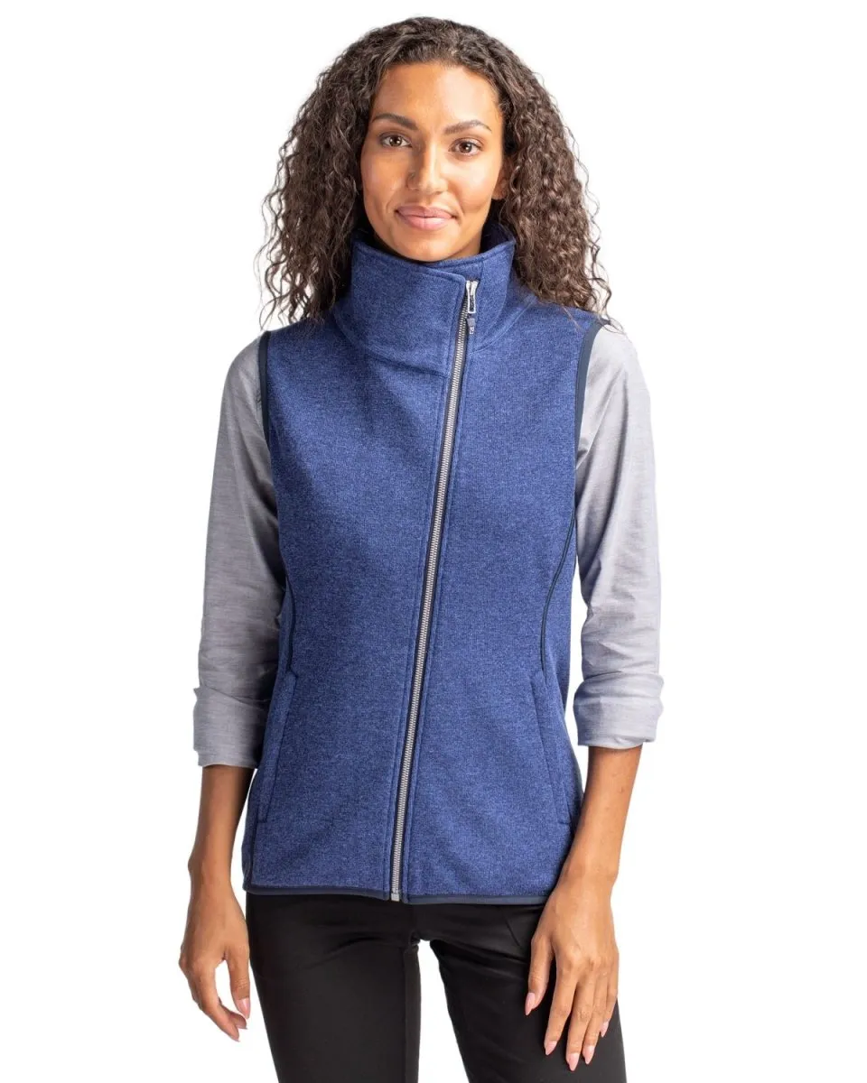 Cutter & Buck Women's Mainsail Sweater-Knit Full Zip Vest