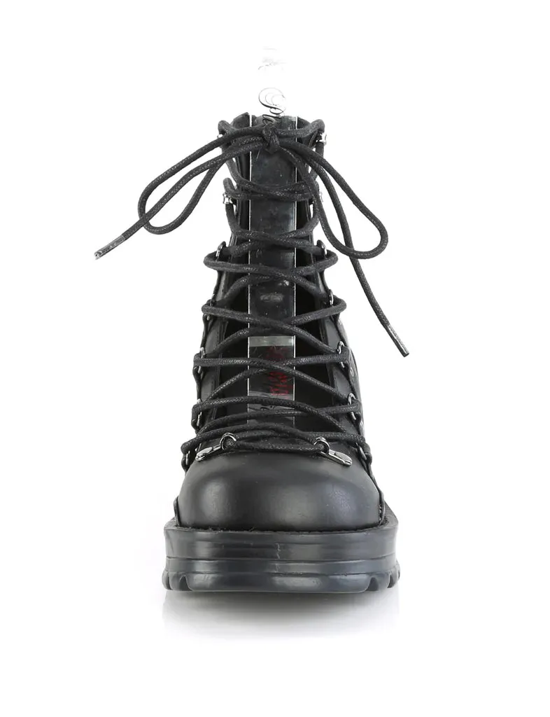 DEMONIA BRATTY 32 - BLACK VEGAN LEATHER