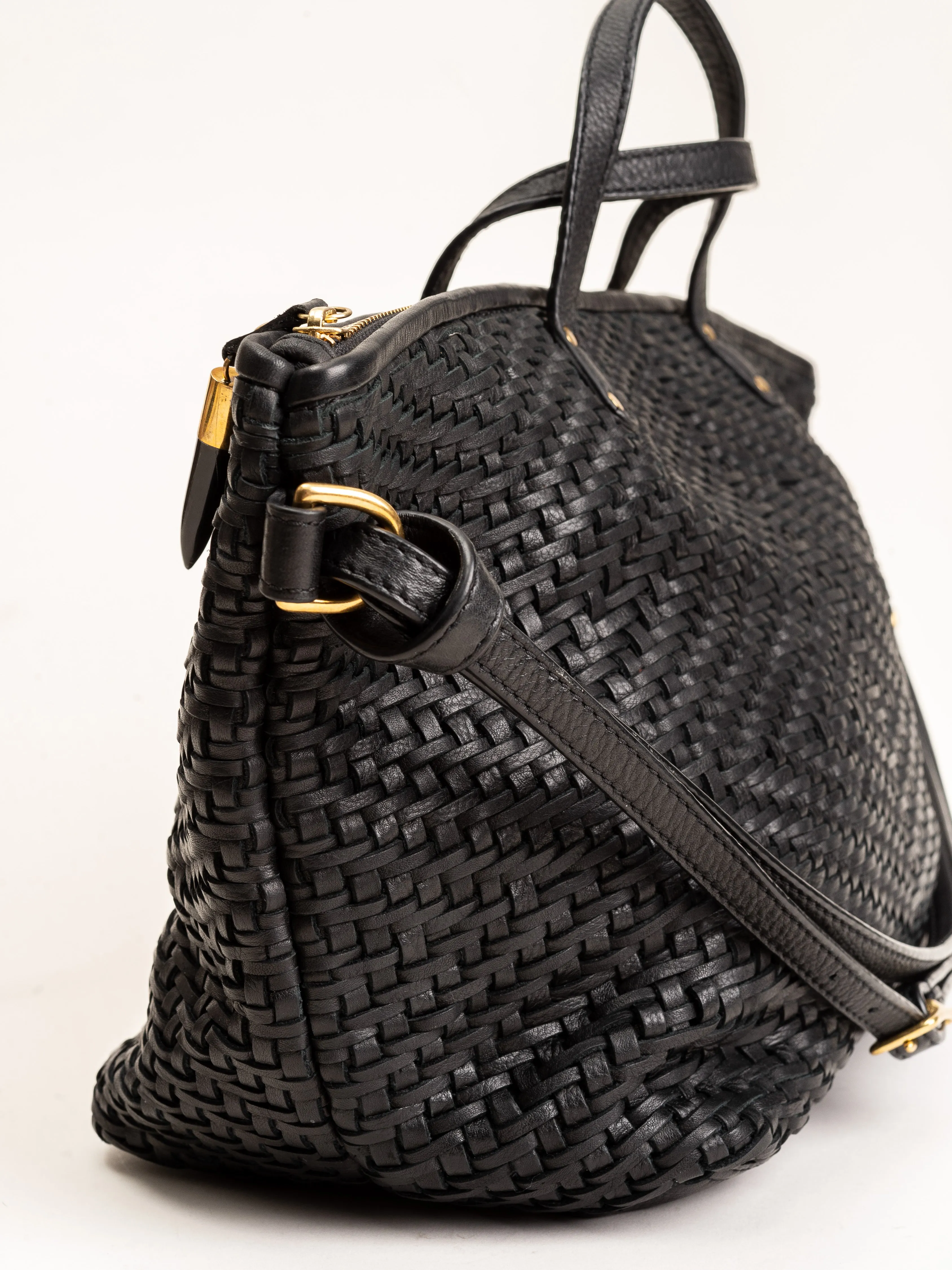 devon holdall - black woven